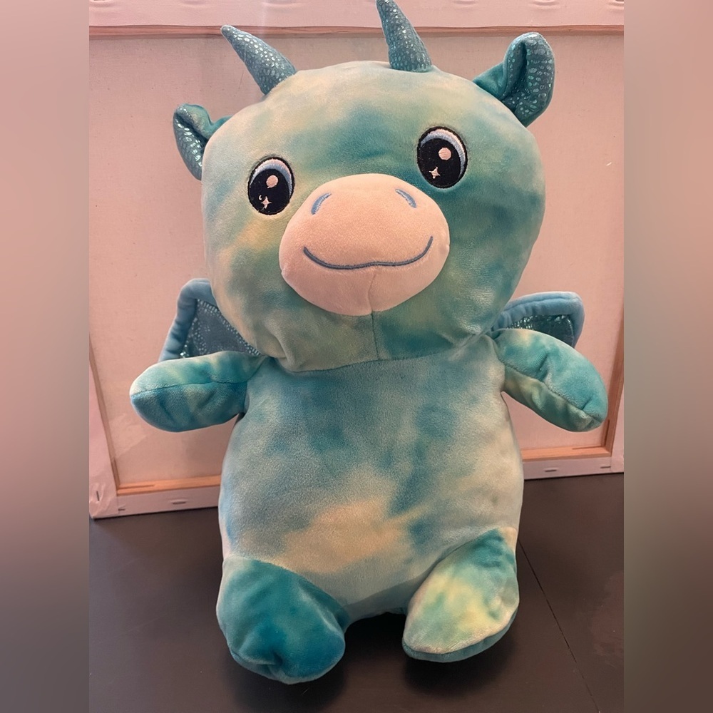 Plush Dragon Toy - Teal and Blue 16in